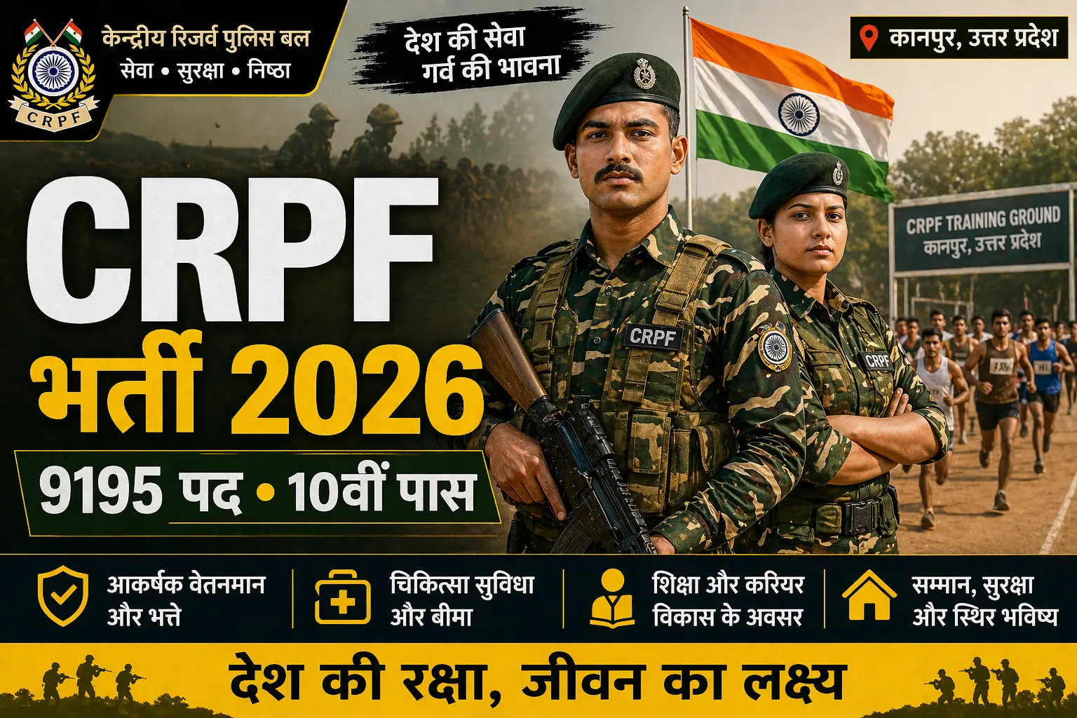 CRPF कांस्टेबल ट्रेड्समैन भर्ती 2026 कानपुर आवेदन प्रक्रिया