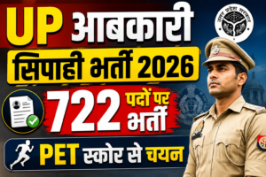 UP आबकारी सिपाही भर्ती 2026: 722 पदों पर भर्ती, PET स्कोर से चयन